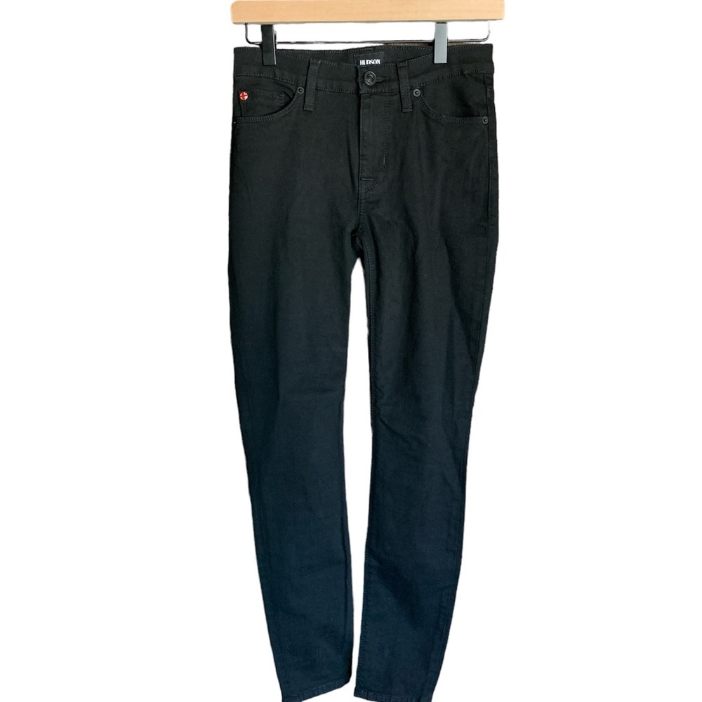 Hudson women’s Black Natalie Midrise Super Skinny Ankle Jeans 25 casual Friday